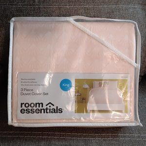 Pink Line Burst Duvet Cover Set (King) 3pc - Room Essentials